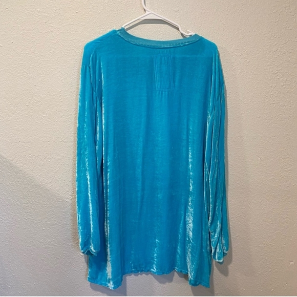 Johnny Was Turquoise Panne Velvet Women's Top - Picture 3 of 16